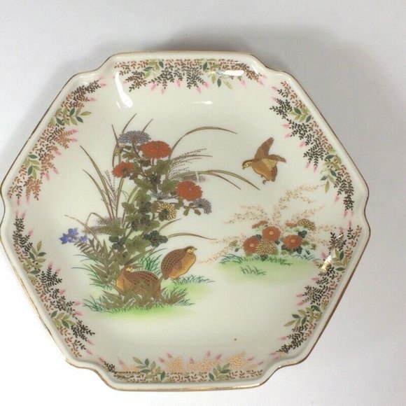 Vintage Otagiri Quail plate Asian bird decorative - Picture 8 of 8